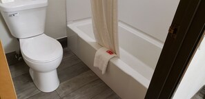 Ensemble baignoire-douche, séchoir à cheveux, serviettes fournies