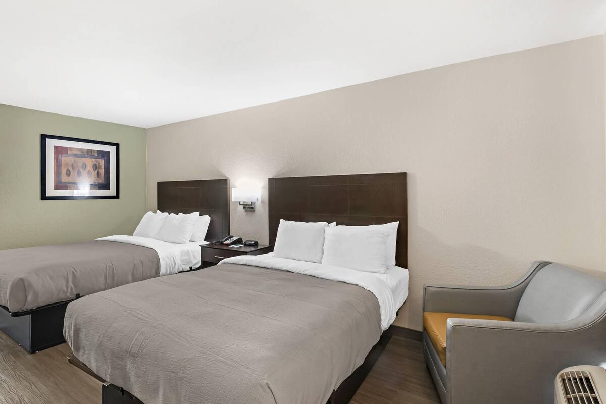 2 Queen Beds, Non Smoking | Desk, laptop workspace, soundproofing, iron/ironing board