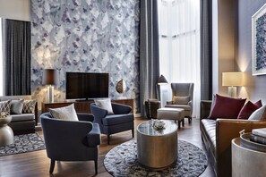 Suite, 2 Bedrooms, City View (Corner) | Living area | 50-inch flat-screen TV with cable channels, TV, Netflix - JW Marriott New Orleans (New Orleans)