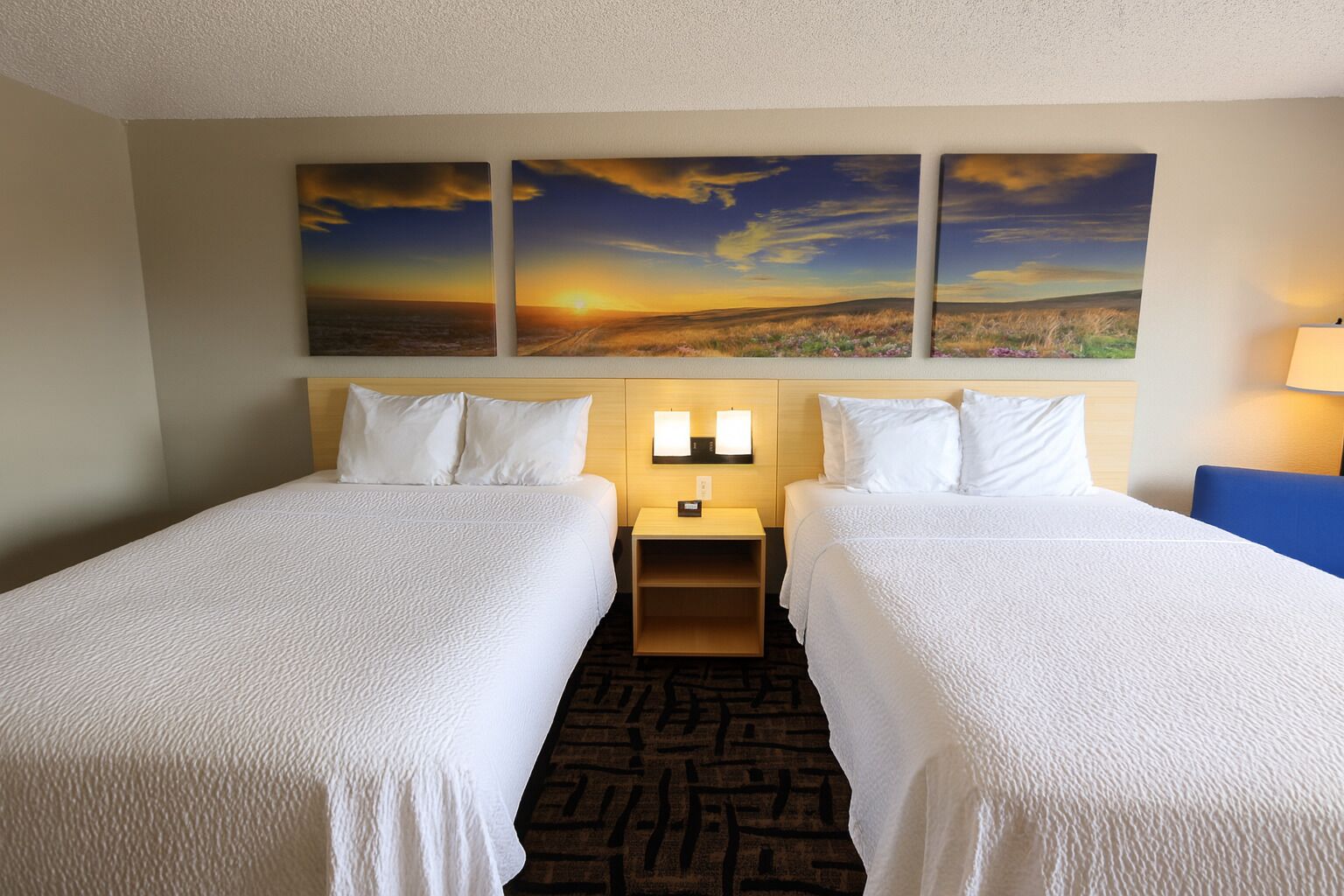 Room, 2 Double Beds, Non Smoking | Desk, blackout drapes, iron/ironing board, cribs/infant beds