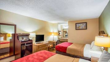 Room, 2 Queen Beds, Smoking | Iron/ironing board, free WiFi, bed sheets