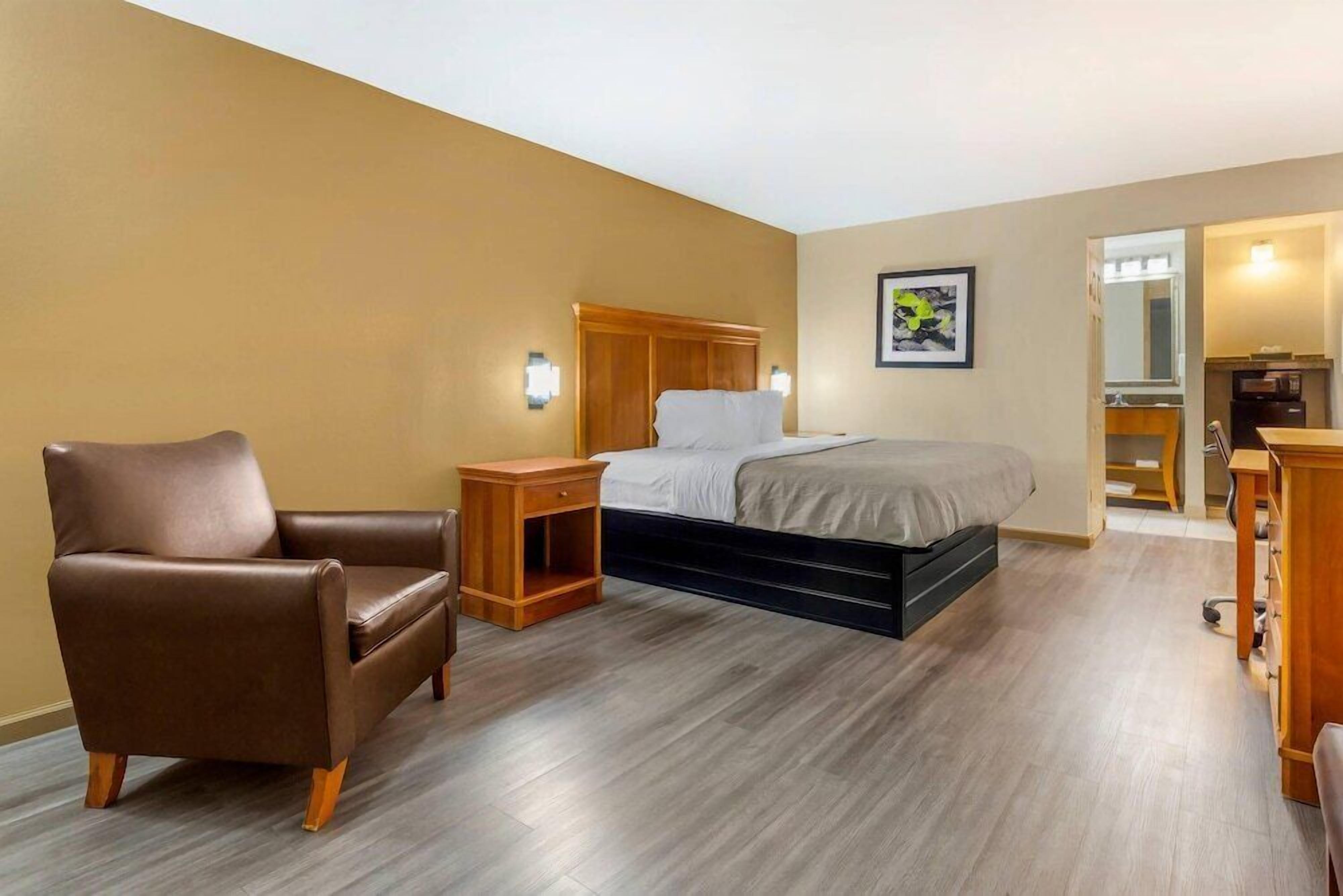 Down duvets, pillow-top beds, desk, blackout curtains