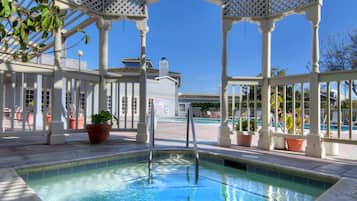 Outdoor pool, pool umbrellas