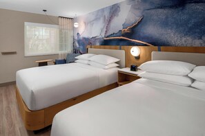 Hypo-allergenic bedding, down comforters, in-room safe, desk