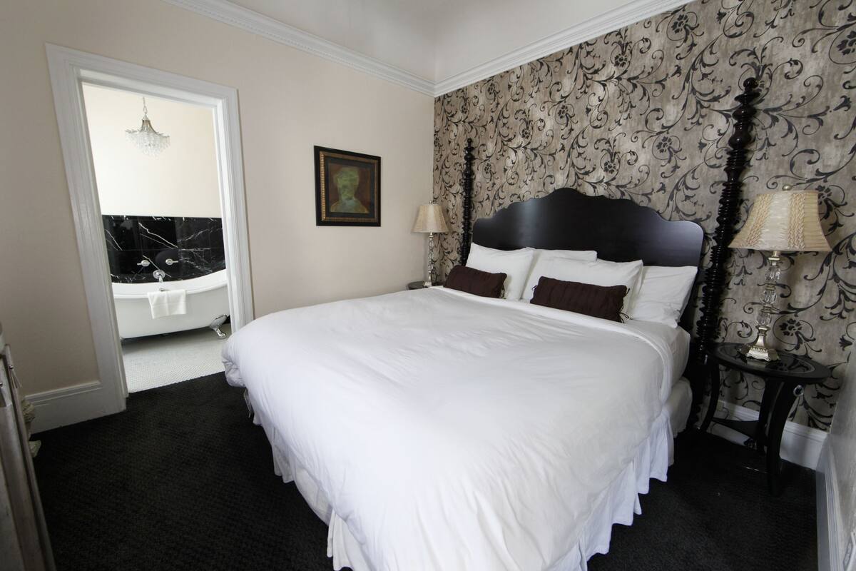 Hypo-allergenic bedding, down duvets, pillow-top beds, in-room safe