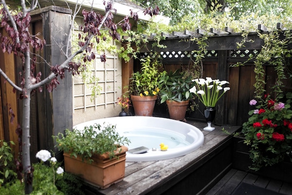 Outdoor spa tub