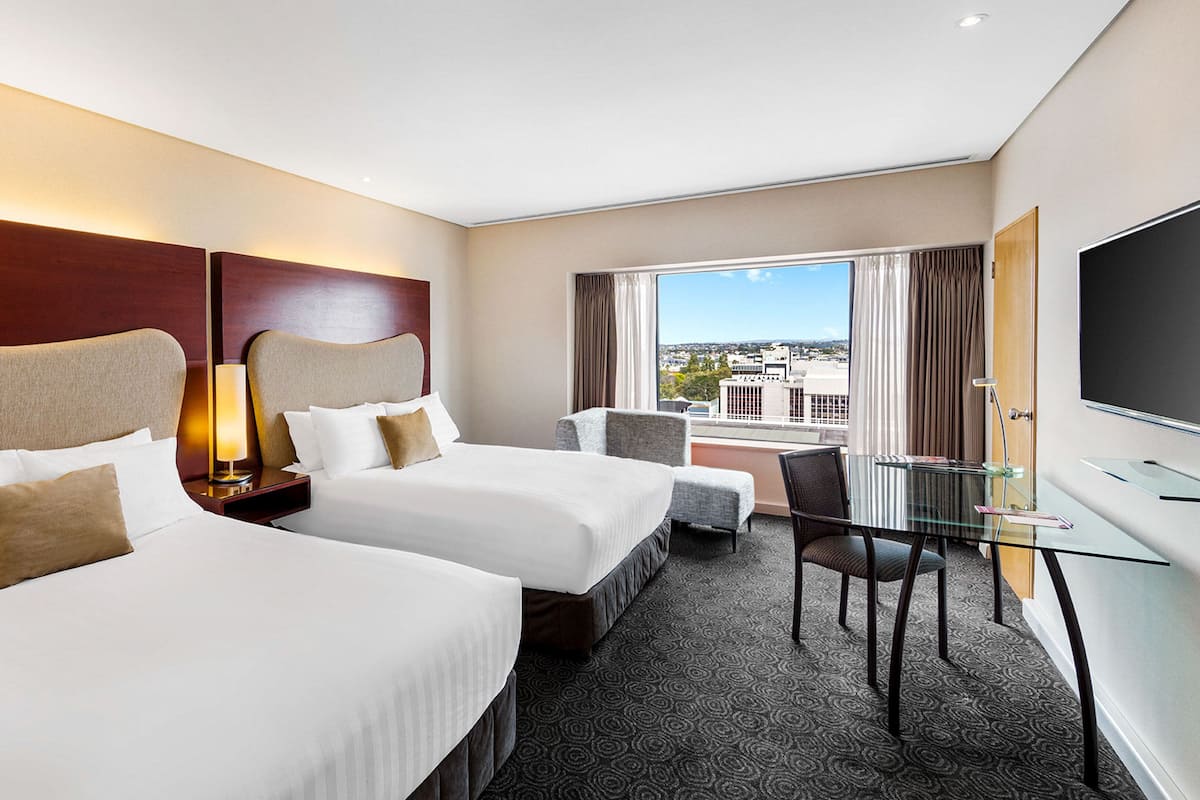 standard room, 2 queen beds, city view (high floor) | 1 bedroom, egyptian cotton sheets, premium bedding, in-room safe