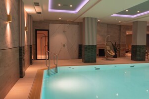 Indoor pool, open 6:30 AM to 10:00 PM, sun loungers