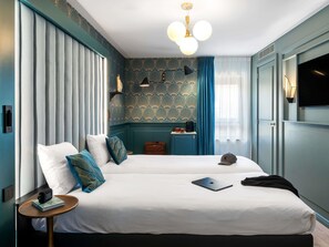 Habitación superior, 2 camas individuales | Ropa de cama de alta calidad, escritorio, wifi gratis y ropa de cama 