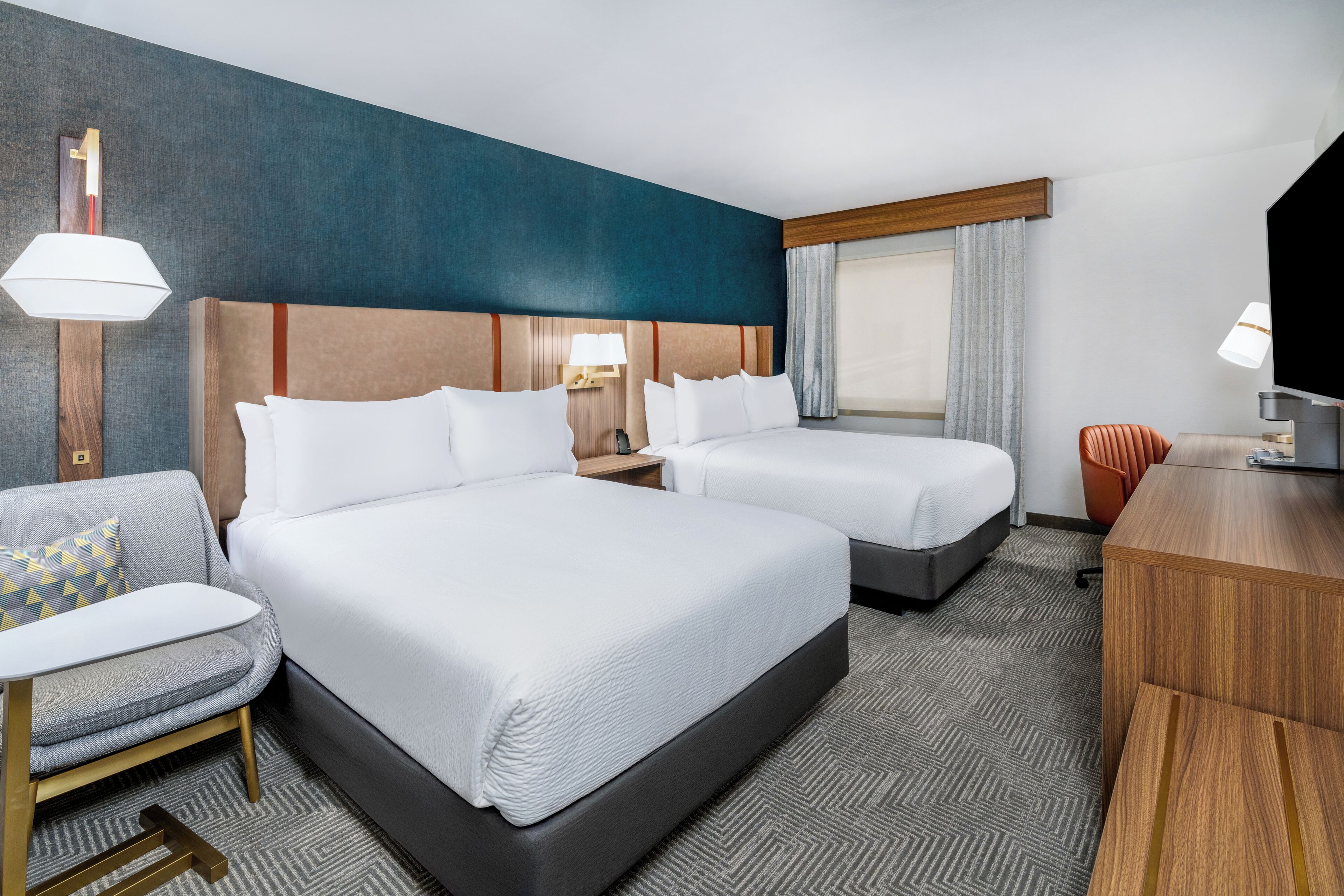 Standard Room, 2 Double Beds | Desk, blackout curtains, iron/ironing board, free cots/infant beds