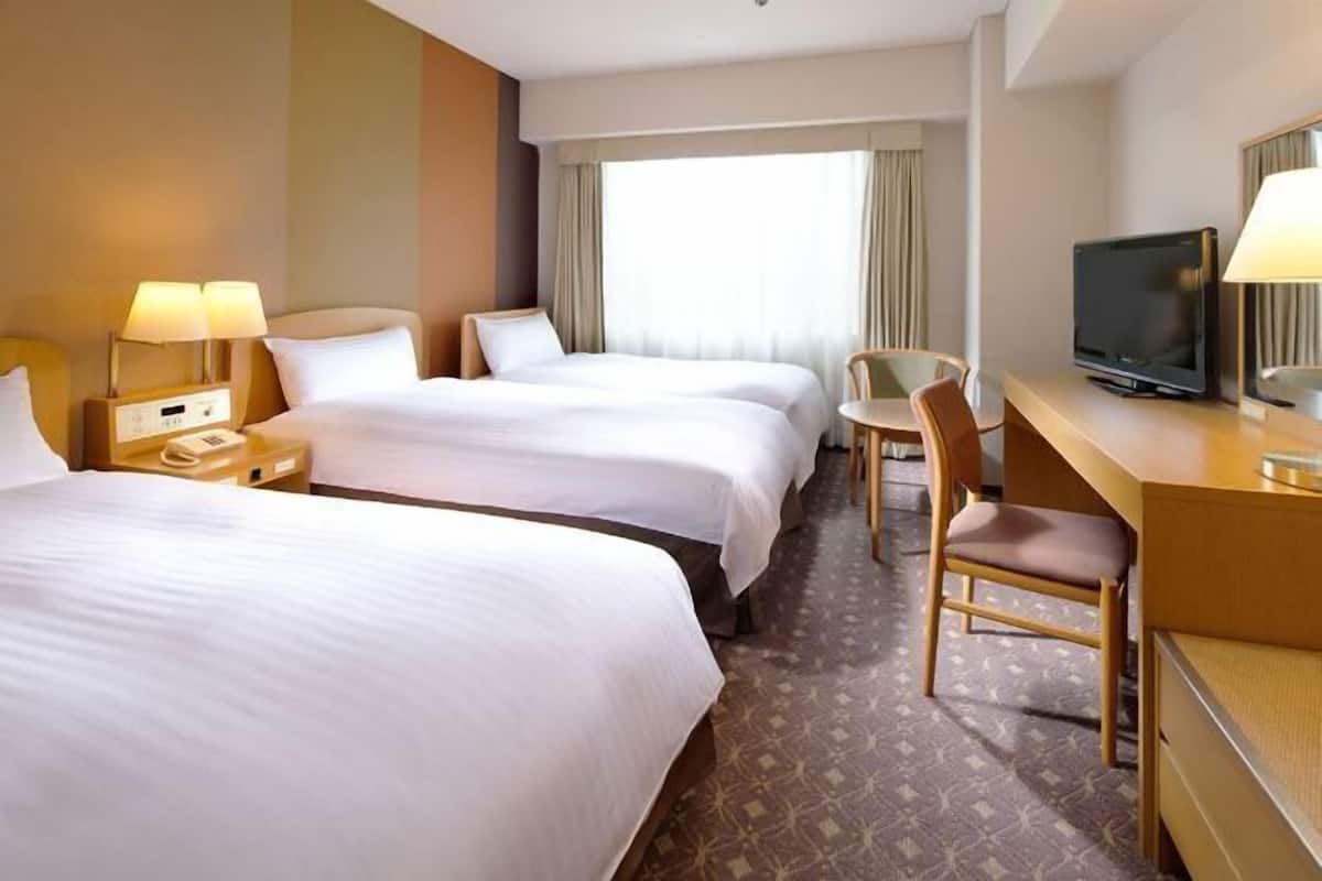 Down duvets, laptop workspace, blackout curtains, free WiFi