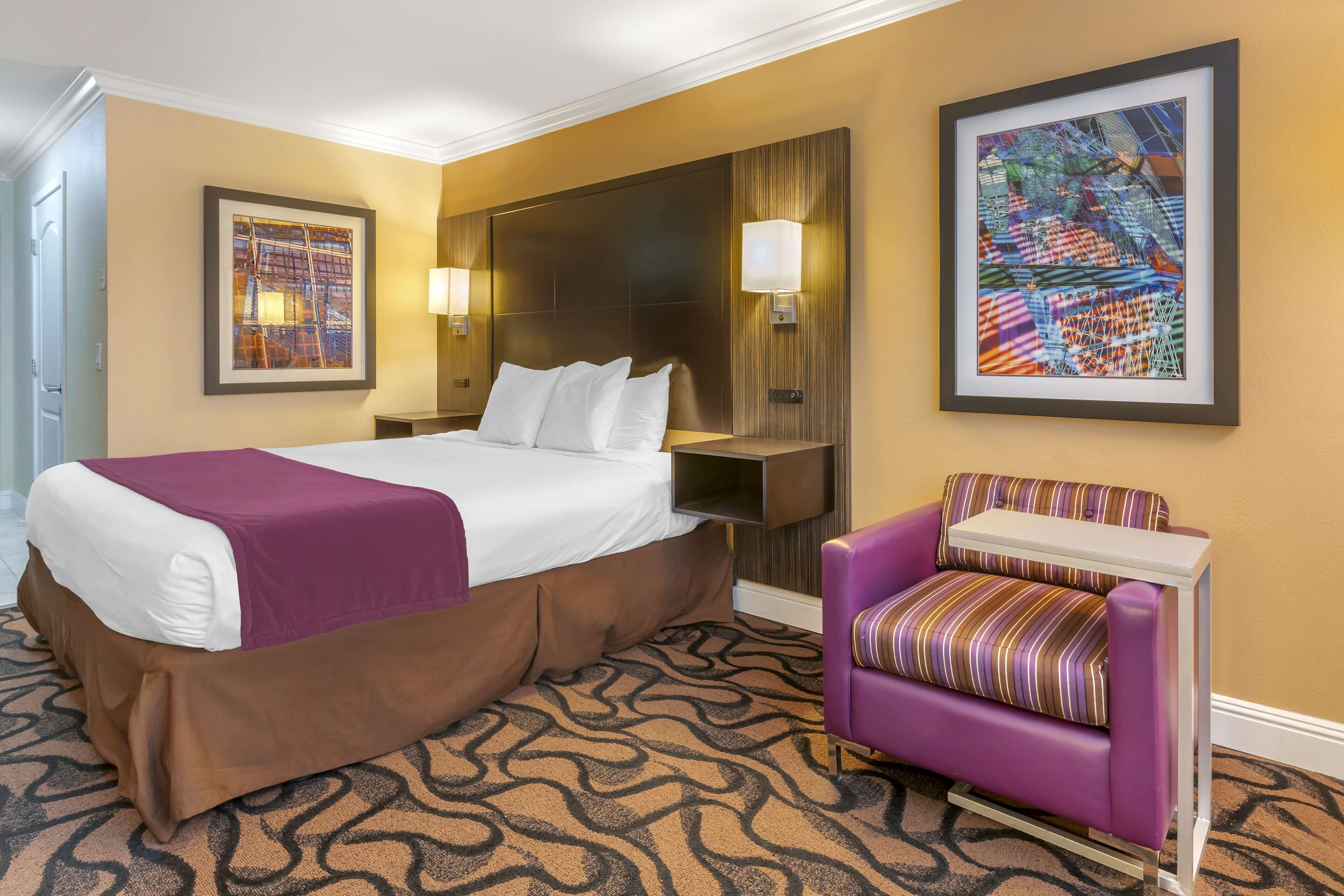 pillow-top beds, desk, laptop workspace, iron/ironing board