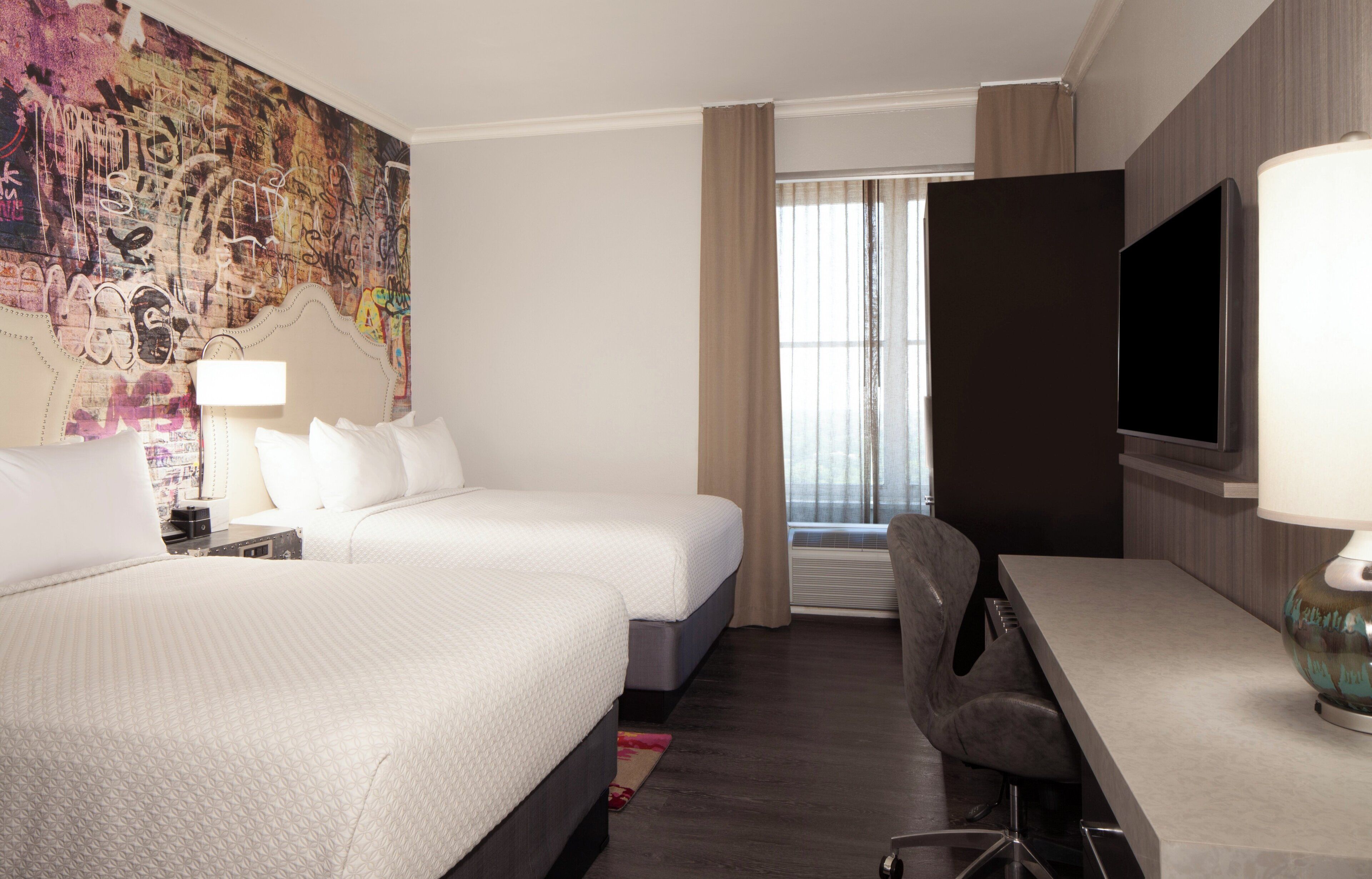 Standard Room, 2 Double Beds | In-room safe, desk, iron/ironing board, free WiFi