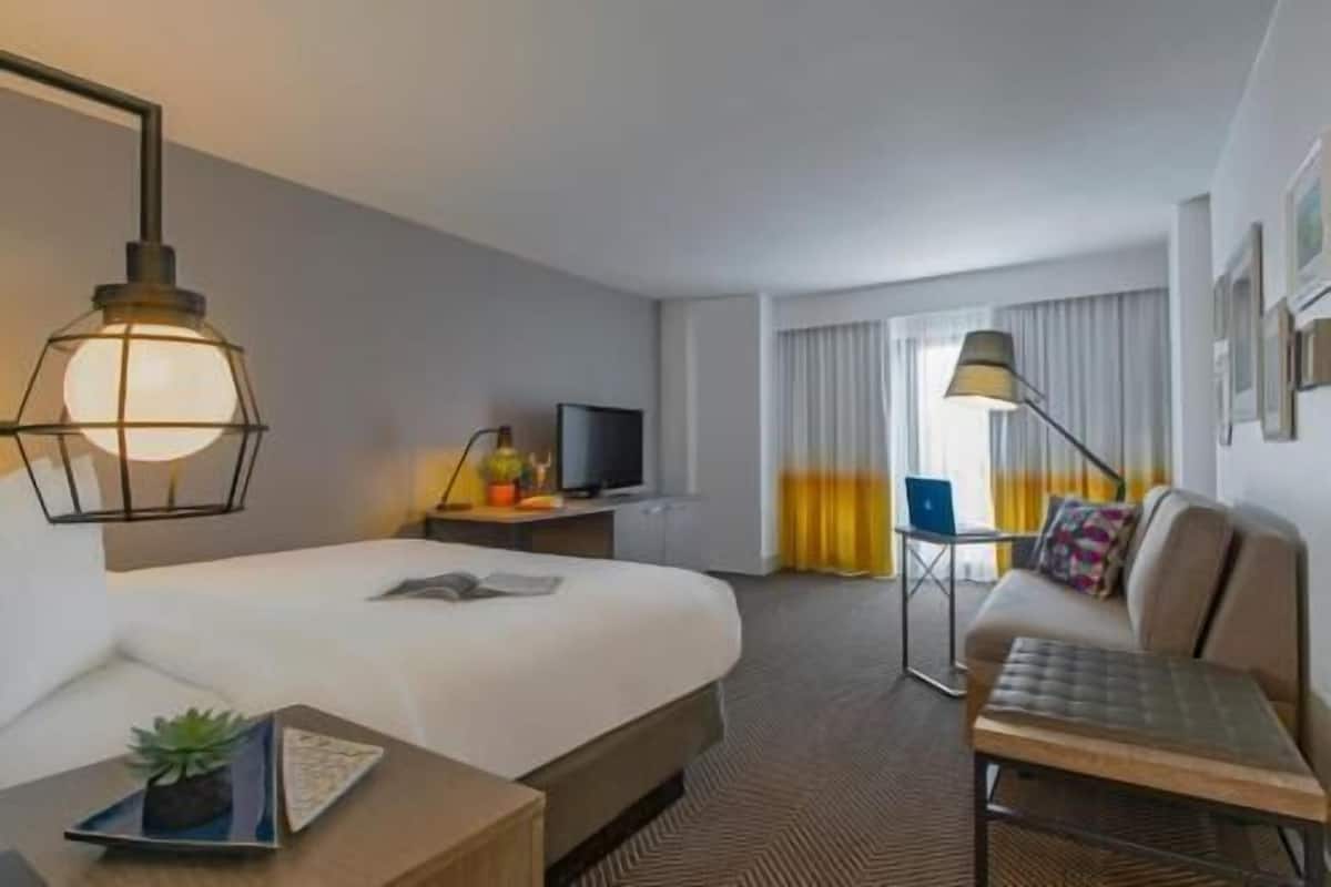 Premium bedding, desk, soundproofing, iron/ironing board