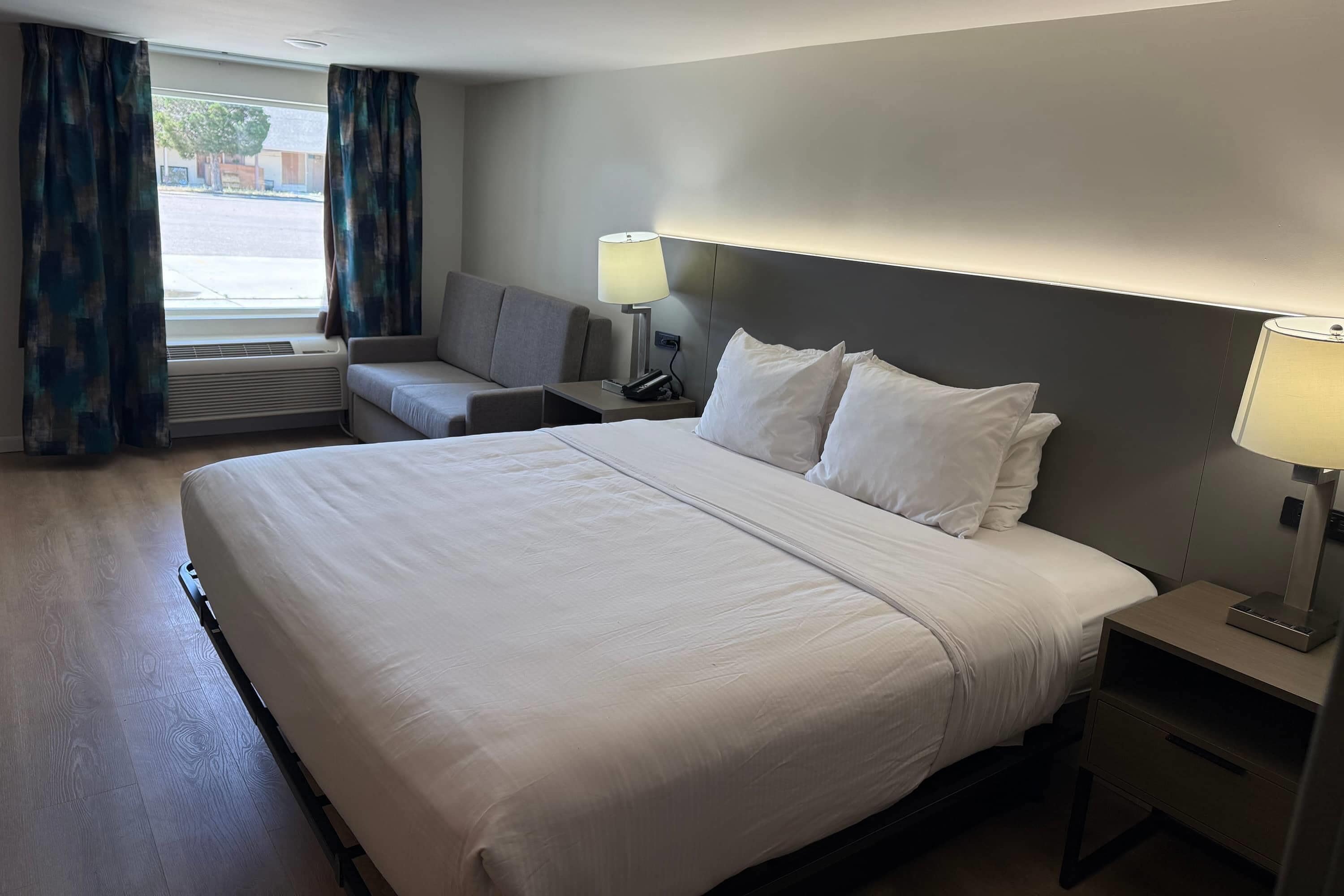 Desk, blackout curtains, iron/ironing board, free cots/infant beds