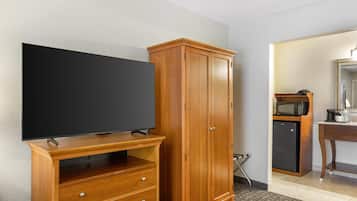 Premium bedding, pillowtop beds, laptop workspace, iron/ironing board
