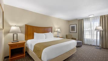 Premium bedding, pillowtop beds, laptop workspace, iron/ironing board