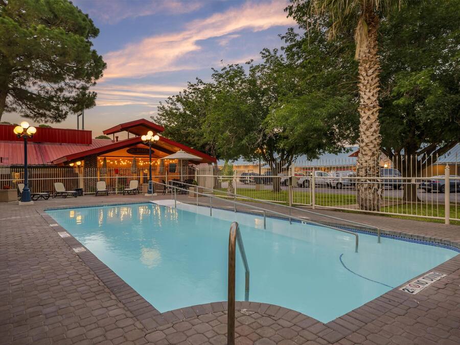 Outdoor pool, pool loungers