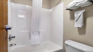 Standard Room, 2 Queen Beds, Non Smoking | Bathroom | Shower, hair dryer, towels