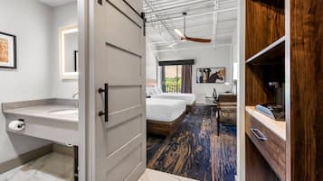 Hypo-allergenic bedding, desk, blackout curtains, iron/ironing board