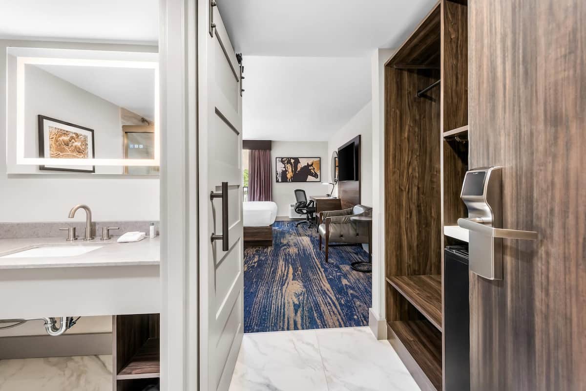 Hypo-allergenic bedding, desk, blackout curtains, iron/ironing board