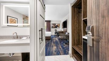 Hypo-allergenic bedding, desk, blackout curtains, iron/ironing board