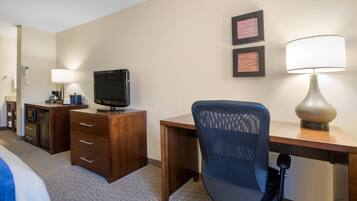 In-room safe, desk, laptop workspace, iron/ironing board