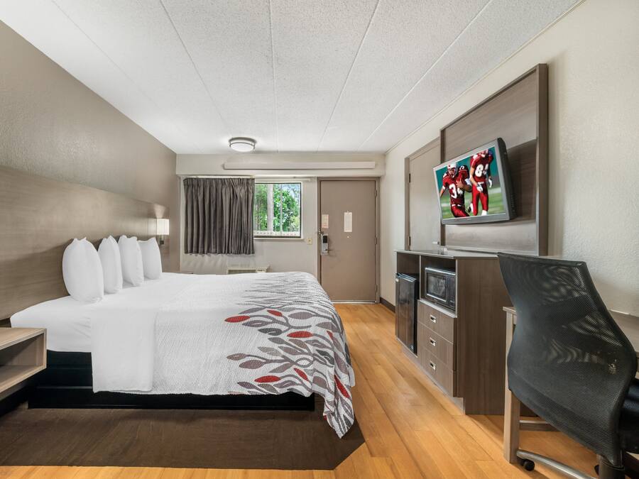 Deluxe Room, 1 King Bed, Accessible (Roll-In Shower, Smoke Free) | In-room safe, desk, laptop workspace, blackout drapes