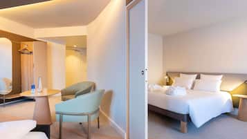 Ylelliset vuodevaatteet, tallelokero huoneessa, työpöytÀ, pimennysverhot