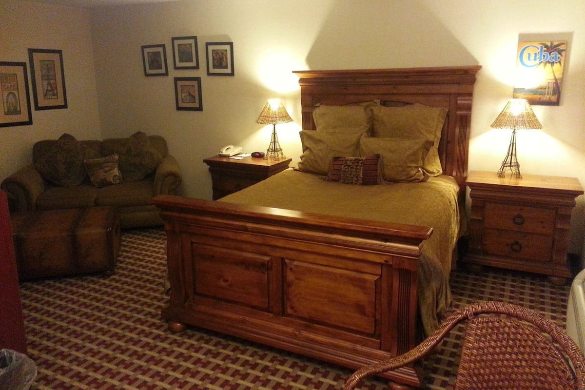 Premium bedding, blackout drapes, soundproofing, iron/ironing board