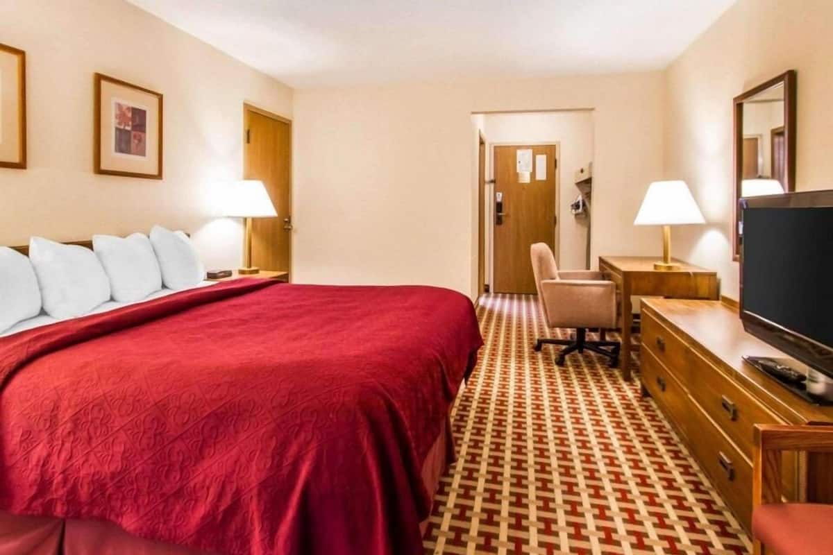 Premium bedding, blackout drapes, soundproofing, iron/ironing board