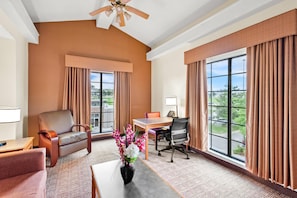 Suite, 1 King Bed with Sofa bed, Non Smoking | Premium bedding, desk, laptop workspace, blackout drapes