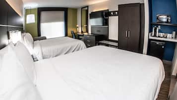 Standard Room, 2 Queen Beds | In-room safe, desk, laptop workspace, blackout drapes
