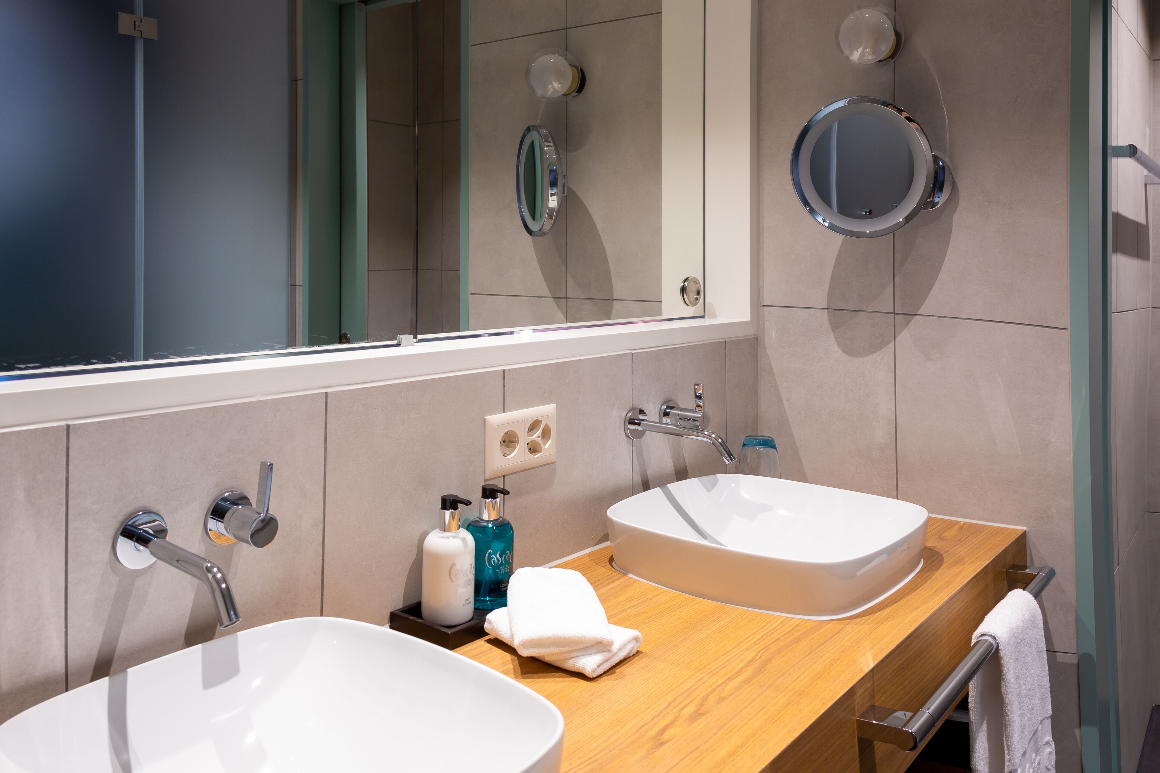 free toiletries, hair dryer, bathrobes, slippers