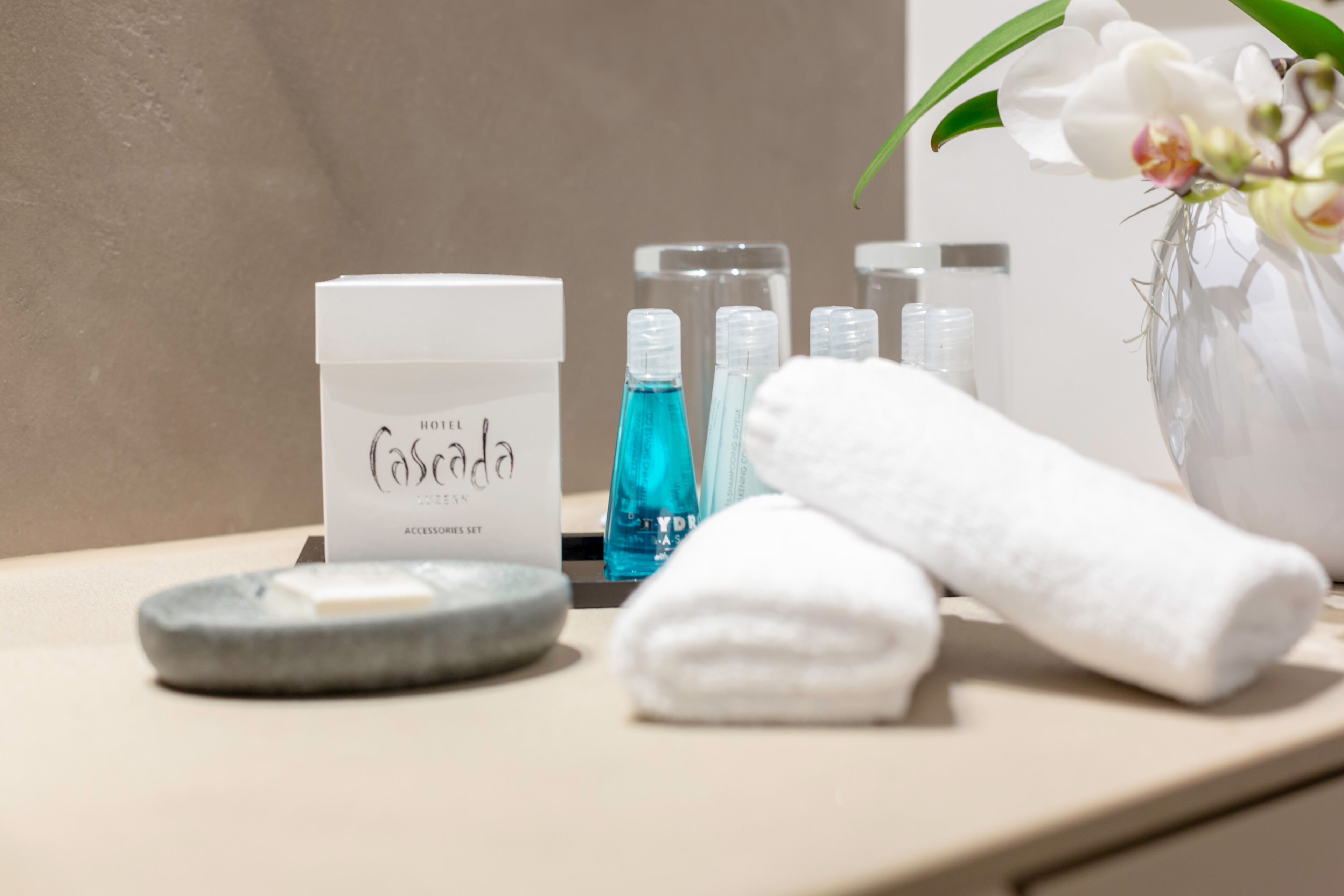 free toiletries, hair dryer, bathrobes, slippers