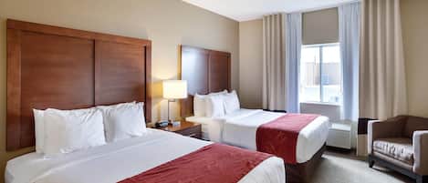 Suite, Multiple Beds, Accessible, Non Smoking | Desk, laptop workspace, blackout drapes, iron/ironing board