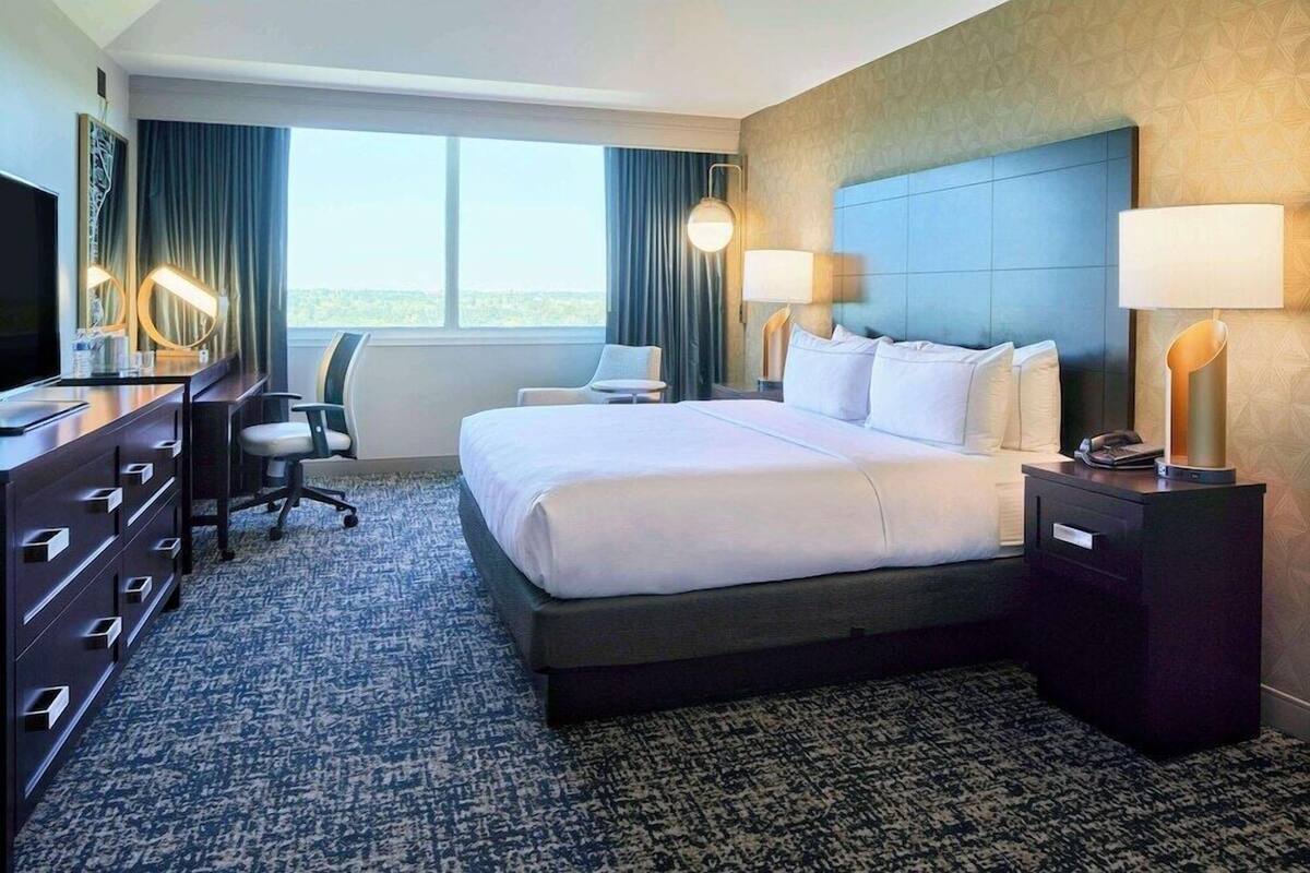 Premium bedding, down duvets, in-room safe, desk
