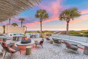 Dinner served, ocean views