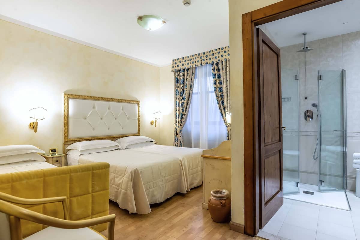Triple Room | Hypo-allergenic bedding, free minibar items, in-room safe, desk