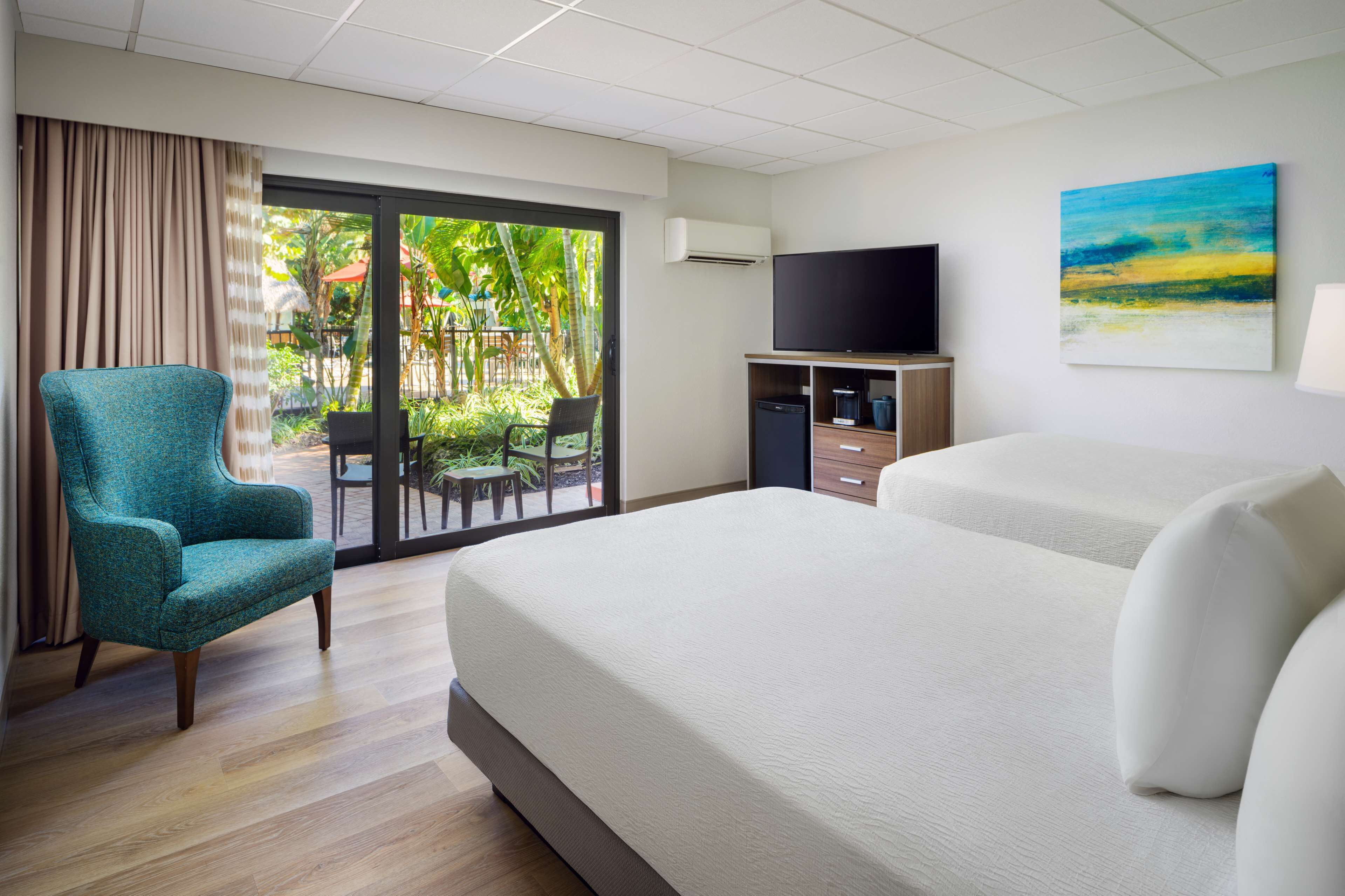 standard room, 2 double beds, non smoking, refrigerator | 1 bedroom, desk, laptop workspace, blackout curtains