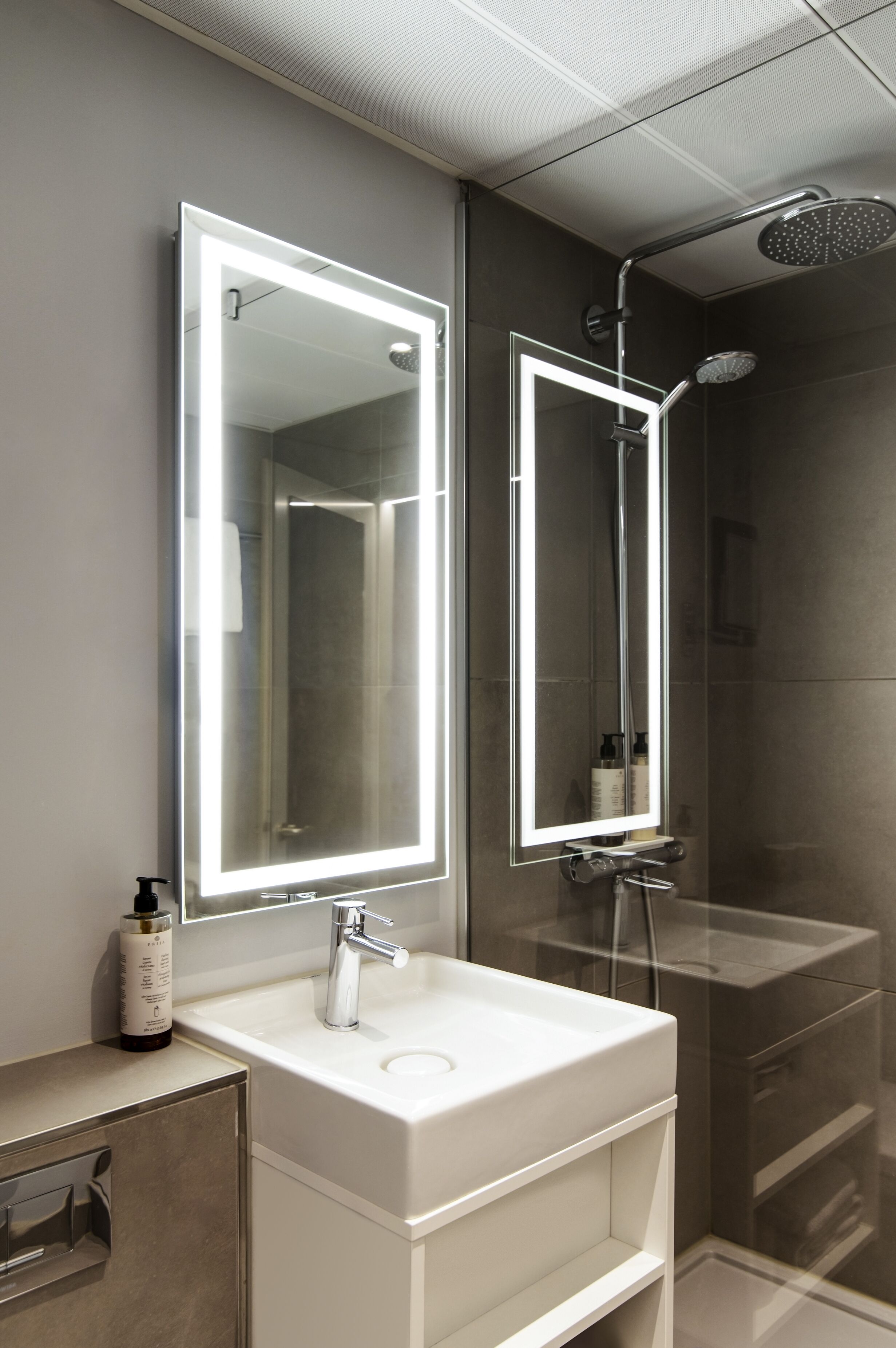 shower, eco-friendly toiletries, hair dryer, towels