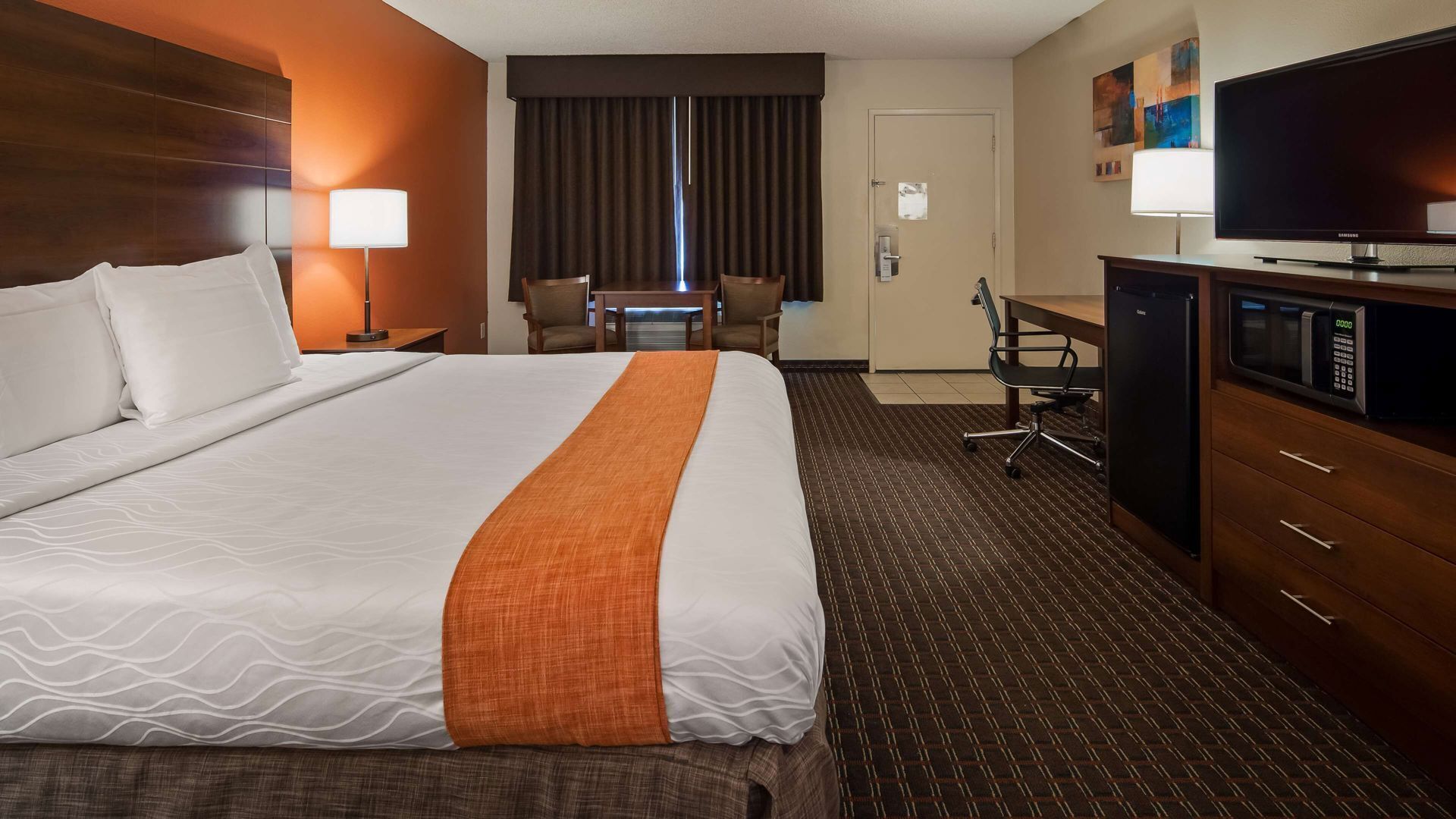 In-room safe, desk, laptop workspace, iron/ironing board