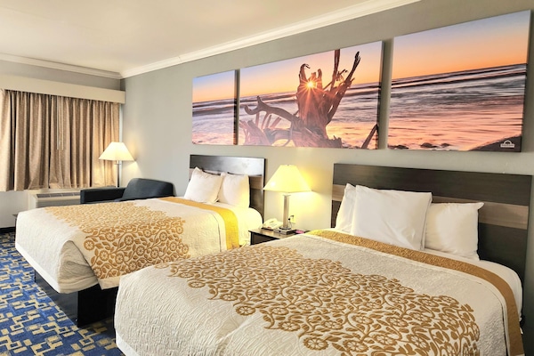 Pillowtop beds, blackout drapes, iron/ironing board