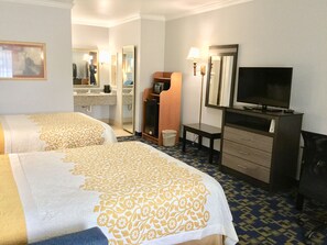 Pillowtop beds, blackout drapes, iron/ironing board