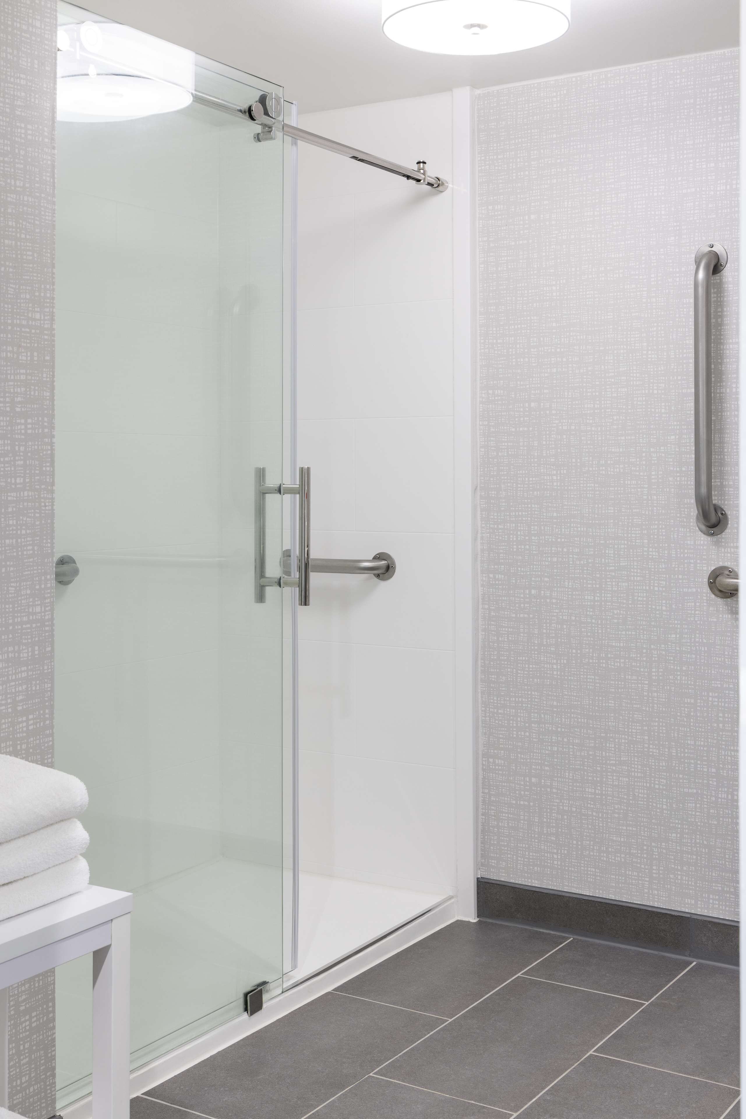 suite, 1 king bed, accessible (step-in shower) | bathroom shower