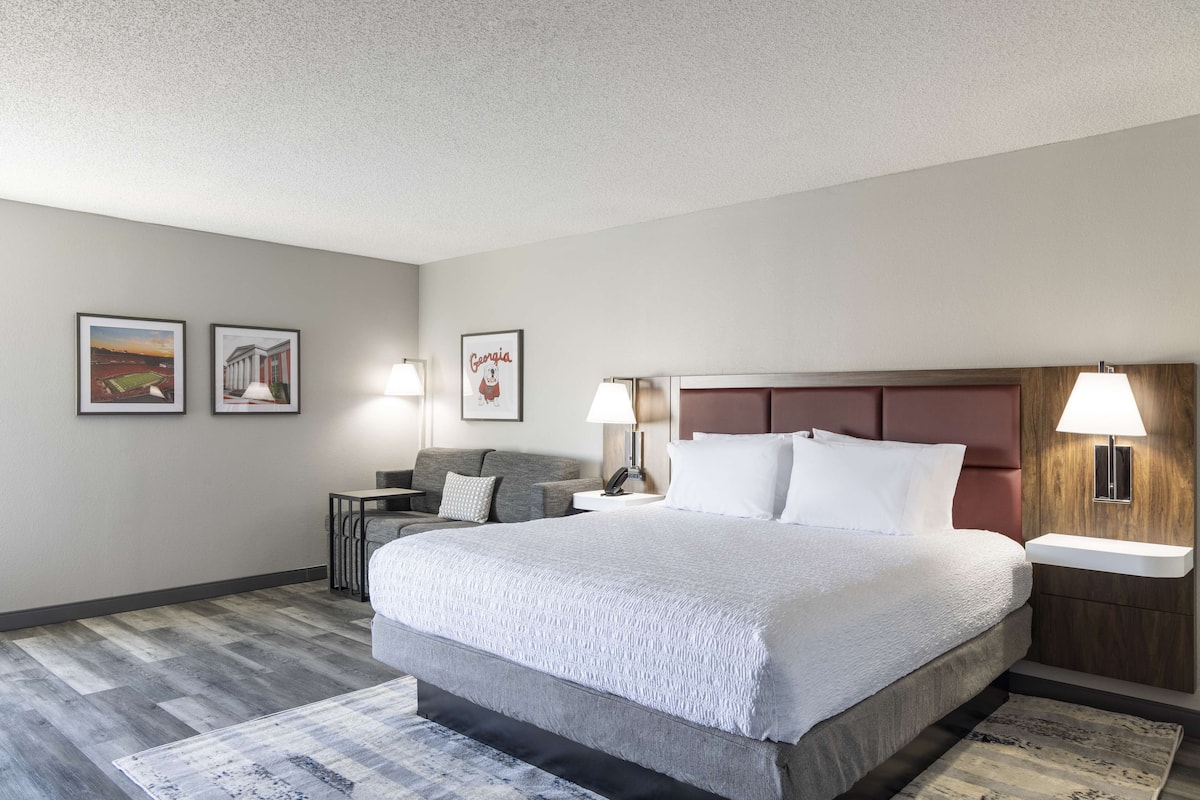 one king w/ sofabed | living area | 32-inch flat-screen tv with cable channels, tv