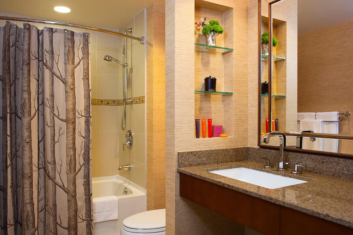 Bathroom | Combined shower/tub, designer toiletries, hair dryer, bathrobes