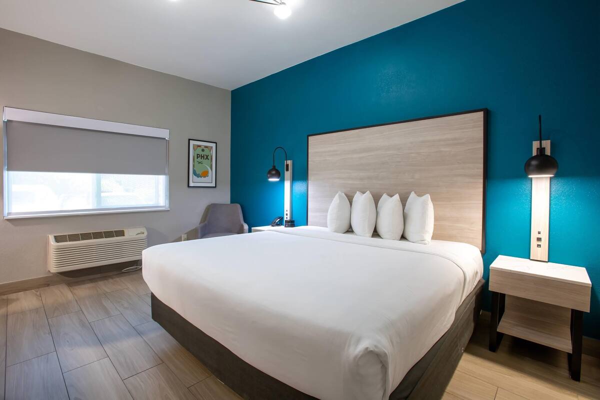 Room, 1 King Bed, Non Smoking | Premium bedding, desk, laptop workspace, blackout drapes