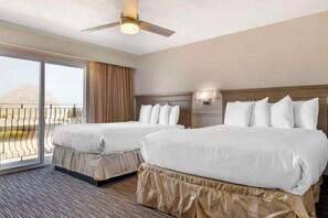 Standard Room, 2 Queen Beds, Balcony, Ocean View | 1 bedroom, iron/ironing board, rollaway beds, free WiFi