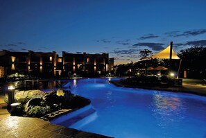 Indoor pool, seasonal outdoor pool, pool cabanas (surcharge)